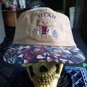 Deadstock Vintage Utah Skinwalker Tribal Portal Uinta Aztec Strap Hat